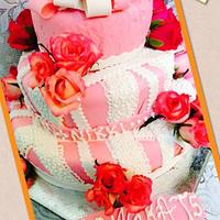 Intricate Fondant Weaving with Royal Icing and Rose Flowers