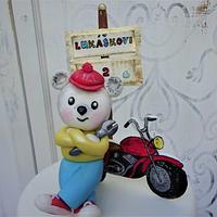 Teddy bear and the toy car