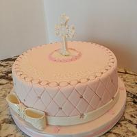 Pastel Pink Baptism Cake