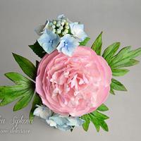 Peony, hydrangea