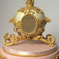 Princess carriage christening cake