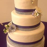 Three Tier wedding cake with bling. 