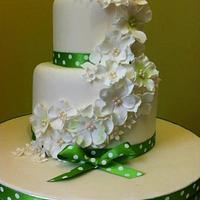 2 Tier Green Floral Cake