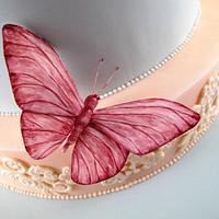TTT Butterfly Blush Wedding Cake