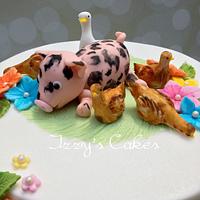 Animal themed engagement cake