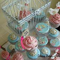 Vintaged themed 18th with broaches, birdcages and lovebirds