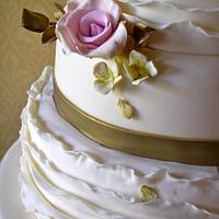 Roses & Ruffles wedding cake