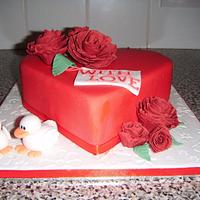 Love ducks valentines cake