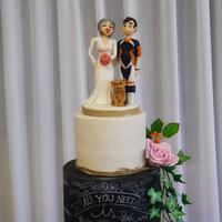 Chalkboard wedding cake 