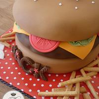 Cheeseburger birthday cake