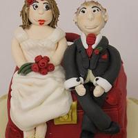 4 Tiered suicase wedding cake
