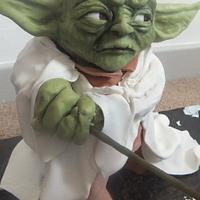 Star Wars Yoda sculpted cake for a 6th birthday