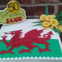 Welsh Dragon and daffodils