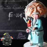 Bobblehead Einstein Cake - Lost in Candyland -ICAN Cake Collaboration