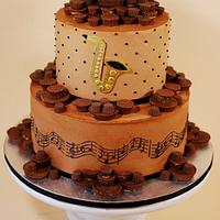 Saxophone Music Lover Groom's Cake