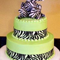 Zebra & Lime Birthday Cake