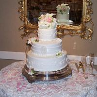 3 tier Wedding cake with Monogram