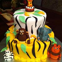 Baby Animal Shower Cake