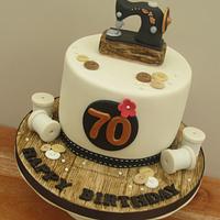 Sewing Themed 70th Birthday Cake