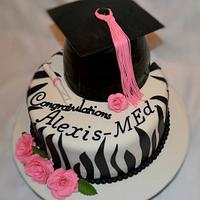Graduation cake & roses