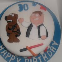 Star Wars family guy 30th birthday cake