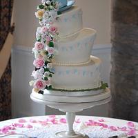 Spring mad hatter wedding cake