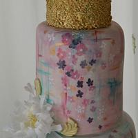 Watercolour Wedding cake