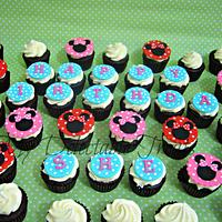 Polka dot mini cupcakes for Sheryl  