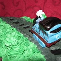 Thomas the train cupcake cake
