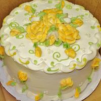 Happy yellow rose cake buttercream