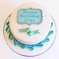 Turquoise and Teal Birthday Cake