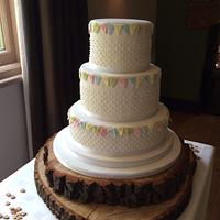 Bunting wedding cake