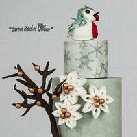 Merry Christmas Bird Cake