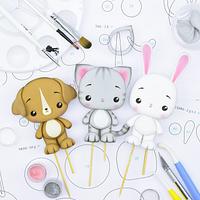 Cat, Bunny & Dog Cake Toppers