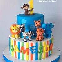 Zoo Animals 1st Bday and Smash Cake