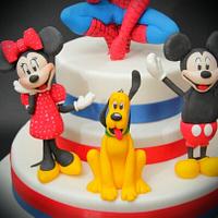 Spiderman & Mickey Mouse Cake