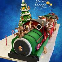 Christmas train cake