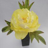 First peony made of wafer paper