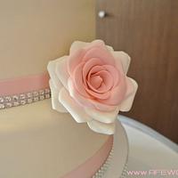 Pink/Bling Four Tiered Wedding Cake