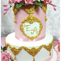 Pink Engagment Cake 