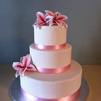 Pretty pink wedding cake