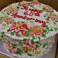 Anniversary Poinsettia Buttercream cake