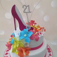 21st Stiletto Shoe cake 
