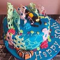 Scuba Diver Birthday Cake