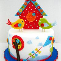 Birdhouse cake
