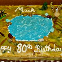 Hunting cake in buttercream icing