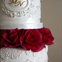 Elegant Red Wedding Cake