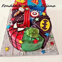 Super hero themed cake 