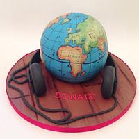 Hand Painted Globe Cake