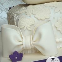 Stacked pillow wedding cake